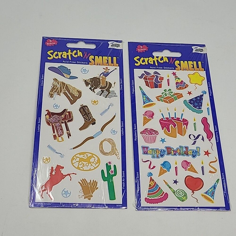Mello Smello (2) Scratch And Smell Packs Of Stickers Unopened